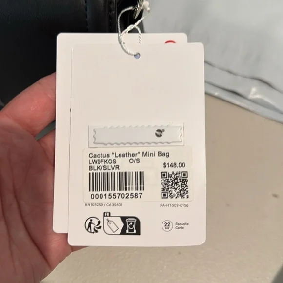 lululemon athletica Black Shoulder Bag Set Leather Alternative Mini Bag 1.2L - Picture 9 of 13